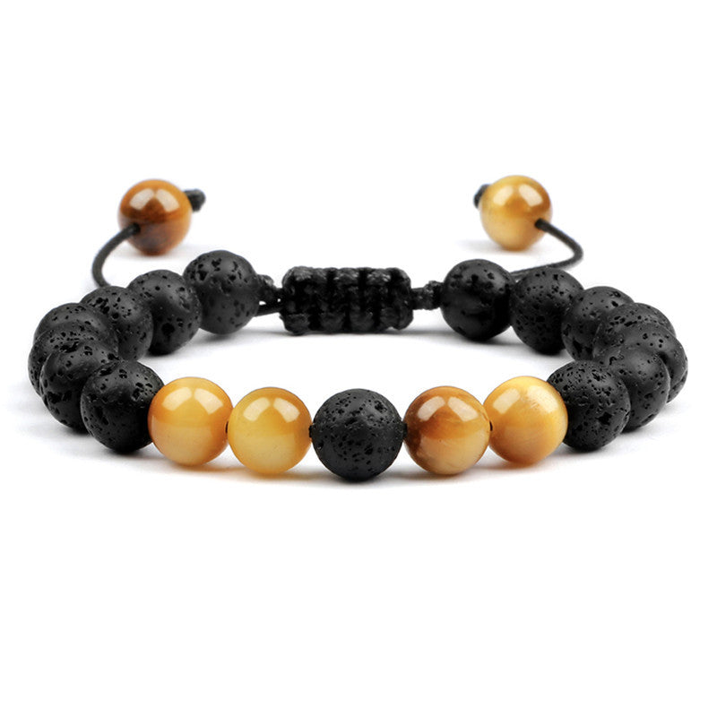 Brazalete trenzado de tigre de color volcánico de lava de lava al por mayor